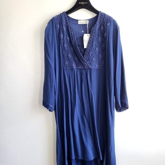 New Johnny Was Hi Lo Weekend Deep Indigo Pullover Tunic Dress NWT Size XS - Picture 7 of 12
